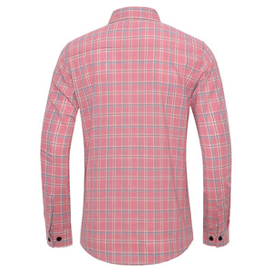 BWG Men's Fashion Classic Trendy Business Casual Long Sleeves Plaid Dress Shirt