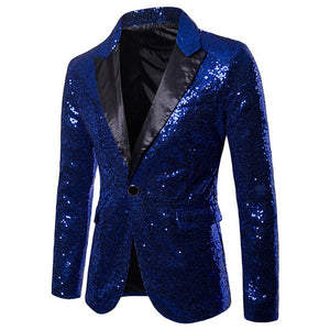 PARKLEES Men's Fashion Premium Quality Shiny Black Gold Silver Sequin Glitter Fancy Embellished Blazer Jacket - Divine Inspiration Styles