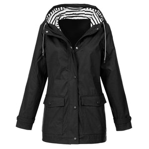 RTSHINE Women's Fashion Stylish Hooded Light Jacket Raincoat Zipper Jacket - Divine Inspiration Styles