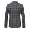 BRADLEY Men's Fashion Premium Quality Navy Blue Black Gray & Khaki Plaid Style Blazer Suit Jacket