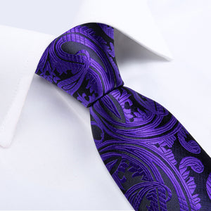 DBG VIP Design Collection Men's Fashion Luxury Purple Red Blue 100% Premium Quality Silk Tie Set - Divine Inspiration Styles