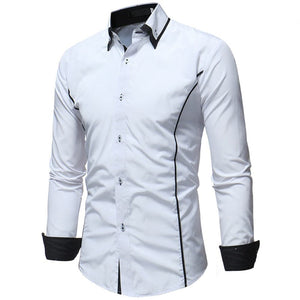 T-BIRD Men's Business Casual Fashion Premium Quality Long Sleeves Solid Social Dress Shirt - Divine Inspiration Styles