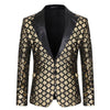 PARKLEES Men's Fashion Shiny Plaid Gold Silver Black Sequin Glitter Fancy Embellished Blazer Jacket - Divine Inspiration Styles