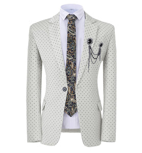 GMSUITS Men's Fashion Formal Luxury Style Mint Green Polka Dots Blazer Suit Jacket - Divine Inspiration Styles