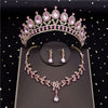 CM Women's Fashion Elegant Stylish Vintage Luxury Royal Queen Bridal Tiara Crown Earrings Necklace Jewelry Set - Divine Inspiration Styles