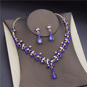 CM Women's Fashion Elegant Style Royal Queen Bridal Tiara Crown Earrings Necklace Jewelry Set - Divine Inspiration Styles