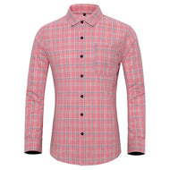 BWG Men's Fashion Classic Trendy Business Casual Long Sleeves Plaid Dress Shirt
