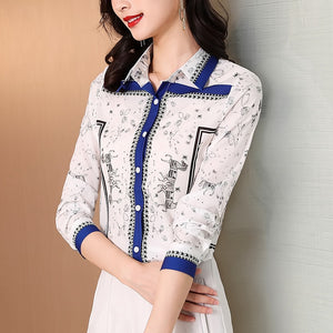 GLORIA Design Women's Fashion Premium Quality Luxury Style Geometric Print Blouse - Divine Inspiration Styles