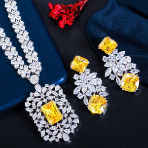 CWW Women's Fashion Elegant Stylish Silver-Plated Luxury Cubic Zirconia Jewelry Set - Divine Inspiration Styles