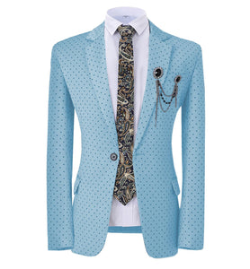 GMSUITS Men's Fashion Formal Luxury Style Pink Polka Dots Blazer Suit Jacket