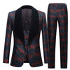 CGSUITS Men's Fashion Formal 3 Piece Teal Green Blue Black Tuxedo (Jacket + Vest + Pants) Suit Set