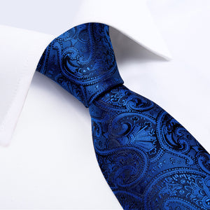 DBG VIP Design Collection Men's Fashion Luxury Royal Blue 100% Premium Quality Silk Tie Set - Divine Inspiration Styles