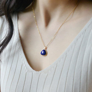 CHSBEAUTY Women's Elegant Fashion Stylish Triangular Design Genuine Blue Lapis-Lazuli Necklace Jewelry - Divine Inspiration Styles