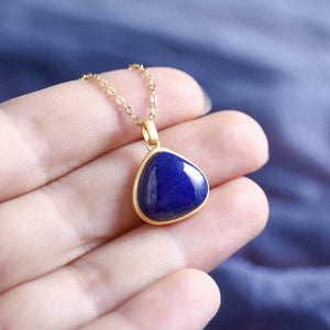 CHSBEAUTY Women's Elegant Fashion Stylish Triangular Design Genuine Blue Lapis-Lazuli Necklace Jewelry - Divine Inspiration Styles
