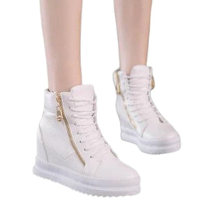HADARA Design Women's Fashion Casual Gold Statement Ankle Sneaker Boot Shoes - Divine Inspiration Styles