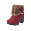 HADARA Design Women's Fashion Plush Fur Ankle Boot Shoes - Divine Inspiration Styles