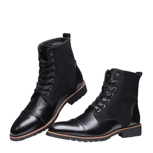 HARTFORD Design Men's Fashion Genuine Leather Lace-Up Ankle Boots Work Shoes - Divine Inspiration Styles