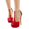HARTFORD Women's Fashion High Heels Sandals Shoes Gold Stripes Stiletto Shoes - Divine Inspiration Styles