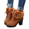 HARTFORD Design Women's Fashion Lace-Up Riding Boots Stylish Plush Fur Winter Boots - Divine Inspiration Styles