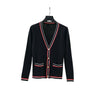 HBT Women's Elegant Fashion Bold Stripes Knitted Cardigan Sweater Jacket - Divine Inspiration Styles