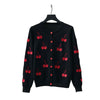HBT Women's Elegant Fashion Red Cherry Knitted Cardigan Sweater Jacket - Divine Inspiration Styles