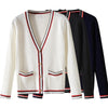 HBT Women's Elegant Fashion Bold Stripes Knitted Cardigan Sweater Jacket - Divine Inspiration Styles