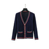 HBT Women's Elegant Fashion Bold Stripes Knitted Cardigan Sweater Jacket - Divine Inspiration Styles