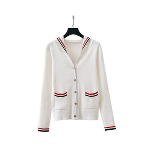HBT Women's Sporty Elegant Fashion Knitted Hoody Cardigan Sweater Jacket - Divine Inspiration Styles