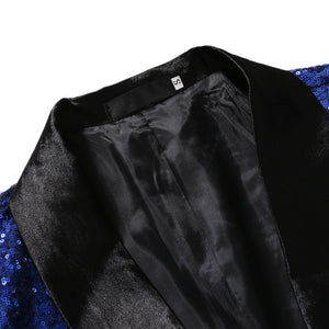PARKLEES Men's Fashion Premium Quality Shiny Black Gold Silver Sequin Glitter Fancy Embellished Blazer Jacket - Divine Inspiration Styles