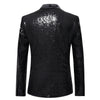 PARKLEES Men's Fashion Premium Quality Shiny Black Gold Silver Sequin Glitter Fancy Embellished Blazer Jacket - Divine Inspiration Styles