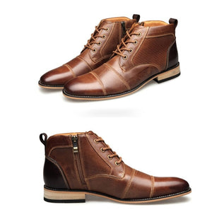 NPZ Men's Fashion Premium Top Quality Genuine Leather Dress Boot Shoes - Divine Inspiration Styles