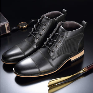 NPZ Men's Fashion Premium Top Quality Genuine Leather Dress Boot Shoes - Divine Inspiration Styles