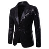 PARKLEES Men's Fashion Shiny Gold Sequin Glitter Fancy Embellished Blazer Jacket - Divine Inspiration Styles