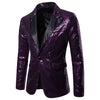 PARKLEES Men's Fashion Shiny Gold Sequin Glitter Fancy Embellished Blazer Jacket - Divine Inspiration Styles