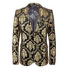 VALENTINE SUITS Men's Fashion Premium Black & Gold Design Tuxedo Blazer Jacket