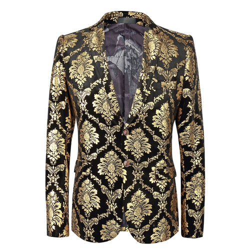 VALENTINE SUITS Men's Fashion Premium Black & Gold Design Tuxedo Blazer Jacket - Divine Inspiration Styles