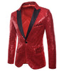 PARKLEES Men's Fashion Shiny Gold Sequin Glitter Fancy Embellished Long Tuxedo Blazer Jacket - Divine Inspiration Styles