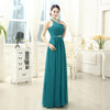 EMMY FORMAL Women's Elegant Fine Fashion Vintage Teal Green Halter A-Line Formal Dress