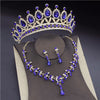 CM Women's Fashion Elegant Style Royal Queen Bridal Tiara Crown Earrings Necklace Jewelry Set - Divine Inspiration Styles
