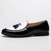 JKP Men's Fashion Tassel Design Leather Black & White Oxfords Dress Shoes - Divine Inspiration Styles