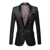 CGSUITS Men's Fashion Luxury Style Jacquard Red Pink Yellow White Royal Blue Black Tuxedo Blazer Suit Jacket
