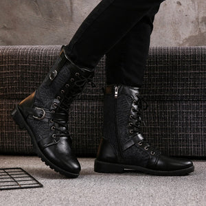 MEBS Men's Fashion Stylish Designer Leather Lace-Up Ankle Boots Work Dress Shoes - Divine Inspiration Styles