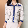 GLORIA Design Women's Fashion Premium Quality Luxury Style Geometric Print Blouse - Divine Inspiration Styles
