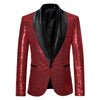 PARKLEES Men's Fashion Shiny Gold Sequin Glitter Fancy Embellished Blazer Jacket - Divine Inspiration Styles