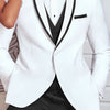 BRADLEY SUITS Men's Fashion Formal 3PCS Black & White Tuxedo (Jacket + Pants + Vest) Suit Set - Divine Inspiration Styles