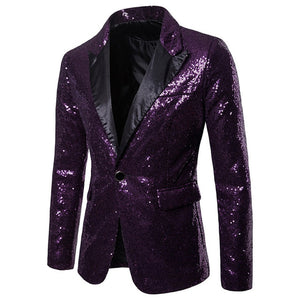 PARKLEES Men's Fashion Premium Quality Shiny Black Gold Silver Sequin Glitter Fancy Embellished Blazer Jacket - Divine Inspiration Styles