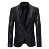PARKLEES Men's Fashion Shiny Gold Sequin Glitter Fancy Embellished Blazer Jacket - Divine Inspiration Styles