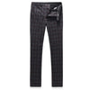 SZSUITS Men's Premium Quality (Jacket + Vest + Pants) 3 Piece Formal Wear Navy Blue & Gray Plaid Suit Set