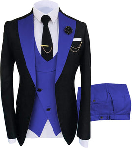 KENTON SUITS Men's Fashion Formal 3 Piece Tuxedo (Jacket + Vest + Pants) Red Suit Set