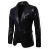 PARKLEES Men's Fashion Premium Quality Shiny Black Gold Silver Sequin Glitter Fancy Embellished Blazer Jacket - Divine Inspiration Styles